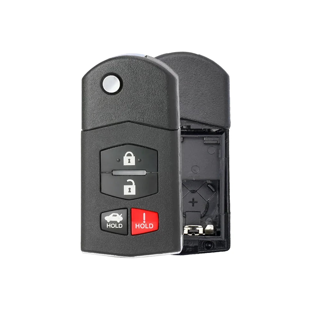 Aftermarket Flip Remote key Shell for Mazda 4-Buttons Trunk FCC: BGBX1T478SKE12501